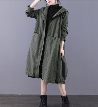 A-line Long Women Casual Hooded Parka Plus Size Coat Jacket JT200933 VPPBUY shop