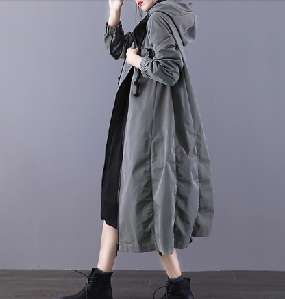 A-line Long Women Casual Hooded Parka Plus Size Coat Jacket JT200941 VPPBUY shop