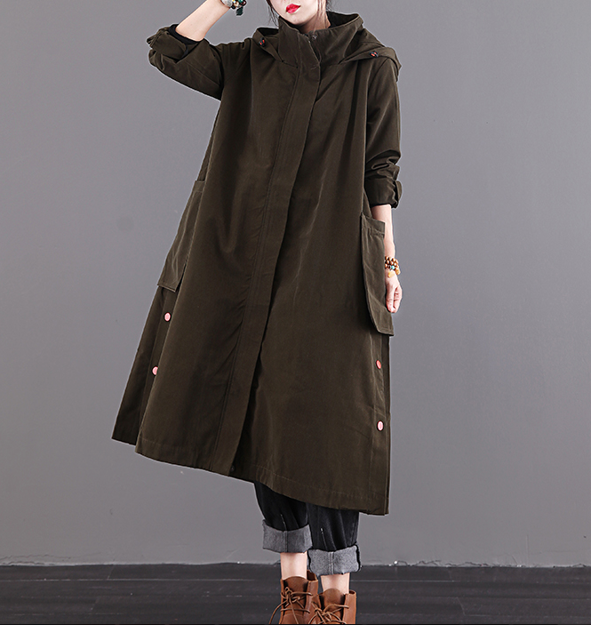 Autumn A-line Long Women Casual Hooded Parka Plus Size Coat Jacket JT201002 VPPBUY shop