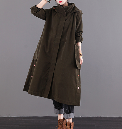 Autumn A-line Long Women Casual Hooded Parka Plus Size Coat Jacket JT201002 VPPBUY shop