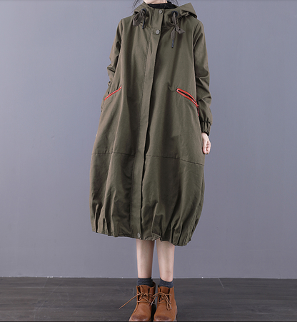 A-line Long Women Casual Hooded Parka Plus Size Coat Jacket JT200934 VPPBUY shop