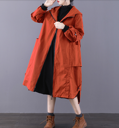 A-line Long Women Casual Hooded Parka Plus Size Coat Jacket JT200943 VPPBUY shop