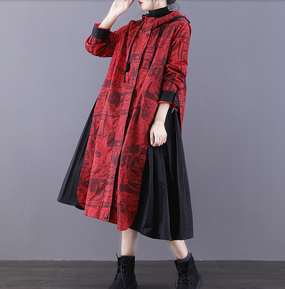 A-line Long Women Casual Hooded Parka Plus Size Coat Jacket JT200942 VPPBUY shop