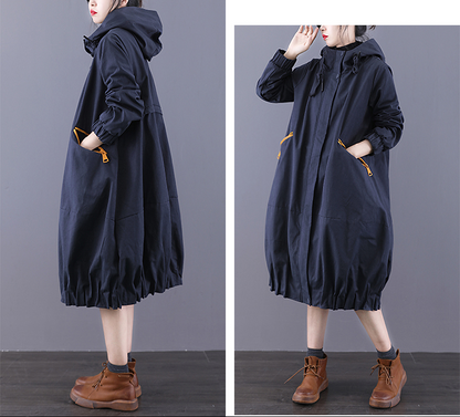 A-line Long Women Casual Hooded Parka Plus Size Coat Jacket JT200934 VPPBUY shop