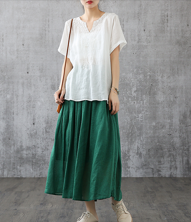 Summer Casual Cotton linen loose fitting Women's Skirts  DZA2005101 VPPBUY shop