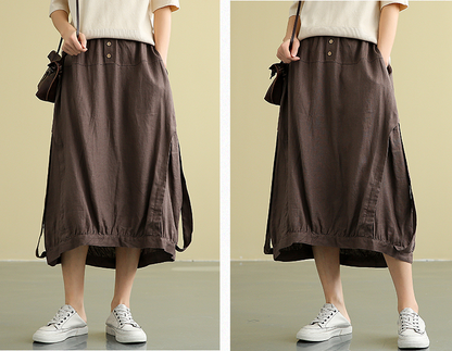 Casual Linen loose fitting Women's Skirts DZA2007192 VPPBUY shop