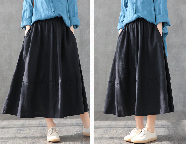 Casual linen loose fitting Women's Skirts DZA2007125 VPPBUY shop