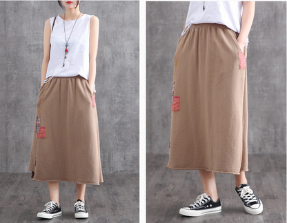 Casual Cotton  loose fitting Women's Skirts DZA2007126 VPPBUY shop