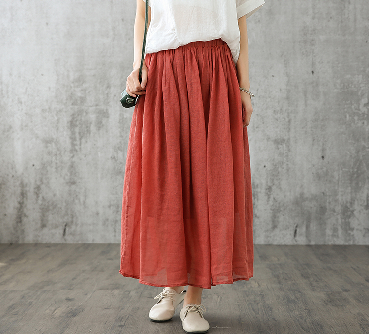 Casual Cotton Linen loose fitting Women's Skirts DZA200841 VPPBUY shop