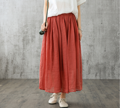 Casual Cotton Linen loose fitting Women's Skirts DZA200841 VPPBUY shop