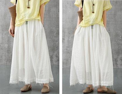 Casual Cotton Linen loose fitting Women's Skirts DZA2007301 VPPBUY shop