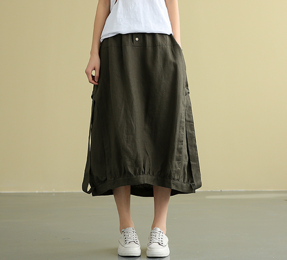 Casual Linen loose fitting Women's Skirts DZA2007192 VPPBUY shop