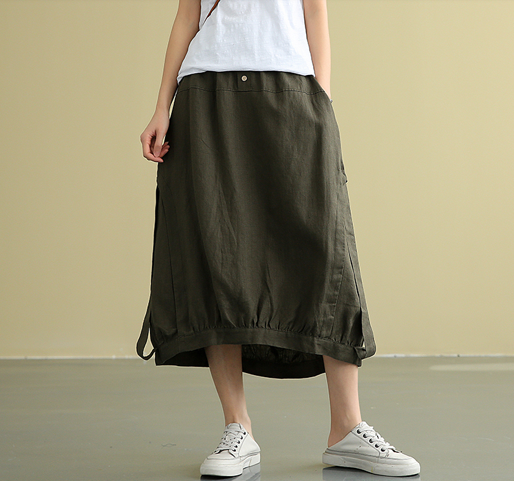 Casual Linen loose fitting Women's Skirts DZA2007192 VPPBUY shop