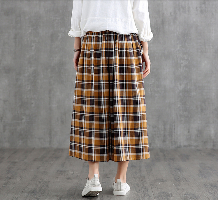 Casual Cotton Linen loose fitting Women's Skirts DZA2007128 VPPBUY shop