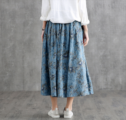 Casual Cotton Linen loose fitting Women's Skirts DZA2007128 VPPBUY shop