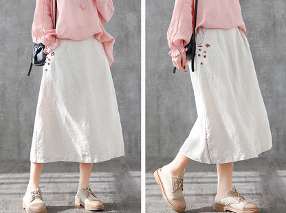 Casual Linen loose fitting Women's Skirts DZA2006135 VPPBUY shop