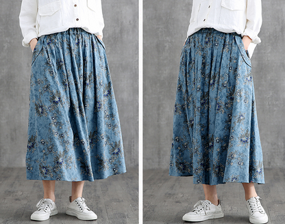 Casual Cotton Linen loose fitting Women's Skirts DZA2007128 VPPBUY shop