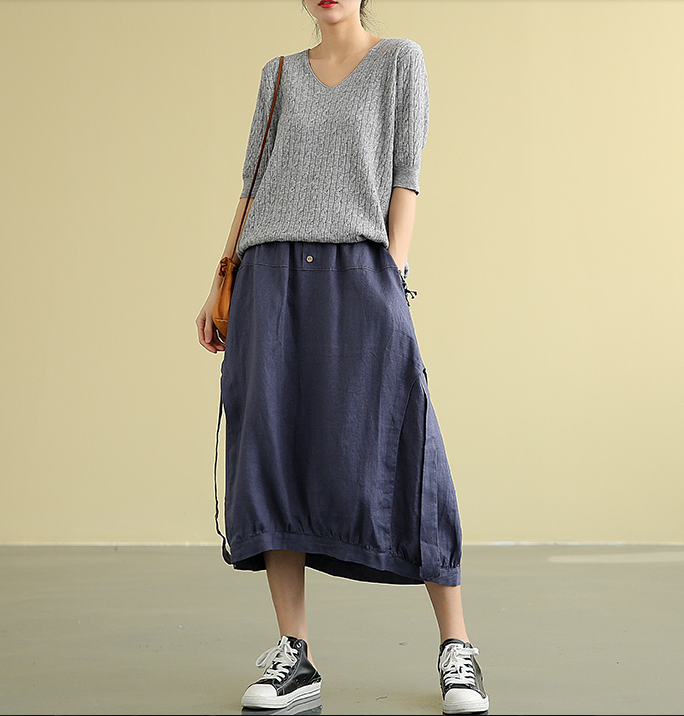 Casual Linen loose fitting Women's Skirts DZA2007192 VPPBUY shop