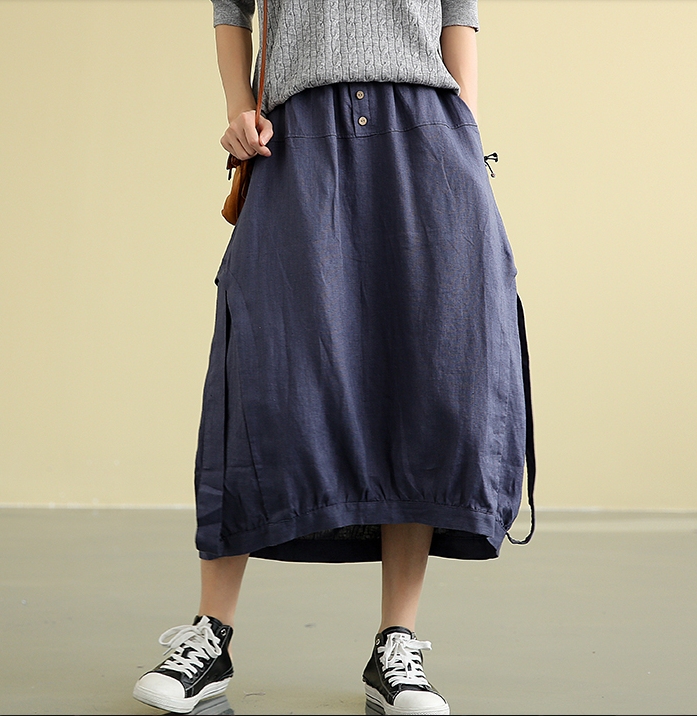 Casual Linen loose fitting Women's Skirts DZA2007192 VPPBUY shop