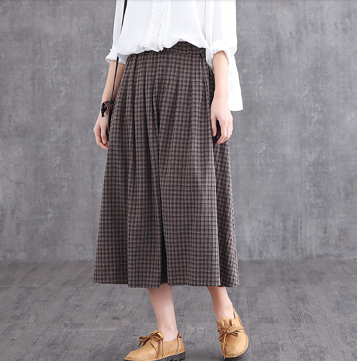 Casual Cotton Linen loose fitting Women's Skirts DZA2007128 VPPBUY shop