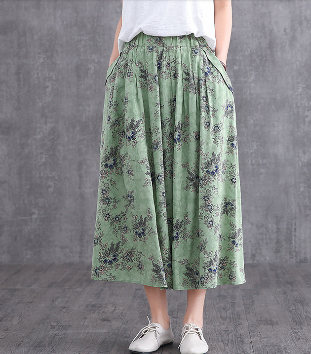 Casual Cotton Linen loose fitting Women's Skirts DZA2007128 VPPBUY shop