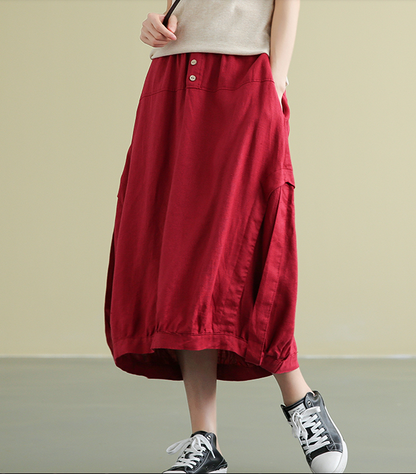 Casual Linen loose fitting Women's Skirts DZA2007192 VPPBUY shop