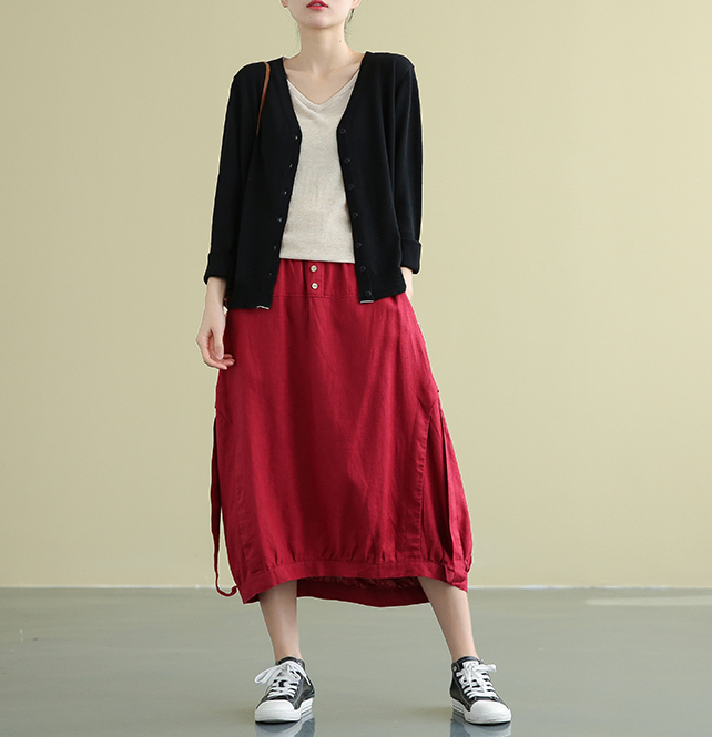 Casual Linen loose fitting Women's Skirts DZA2007192 VPPBUY shop