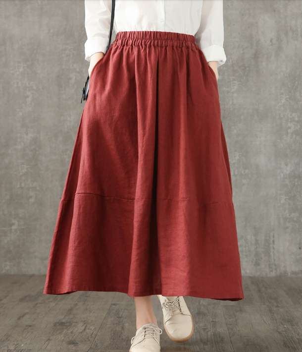 Casual linen loose fitting Women's Skirts DZA2007125 VPPBUY shop