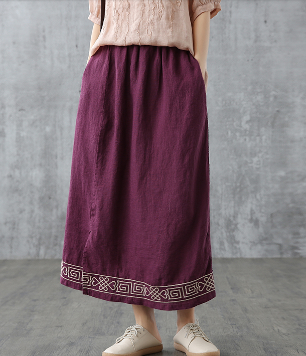 Casual Linen loose fitting Women's Skirts DZA200845 VPPBUY shop