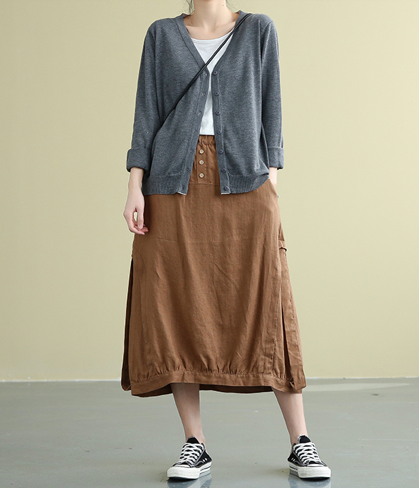 Casual Linen loose fitting Women's Skirts DZA2007192 VPPBUY shop