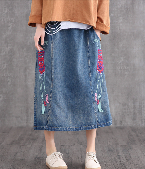 Denim Casual Cotton  loose fitting Women's Skirts DZA2007124 VPPBUY shop