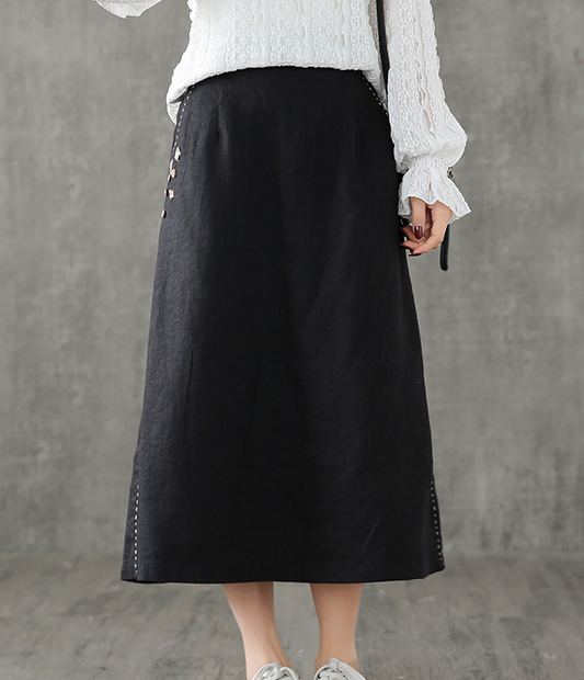 Casual Linen loose fitting Women's Skirts DZA2006135 VPPBUY shop