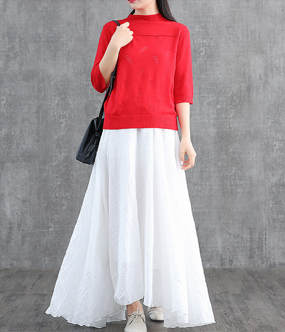 Casual Cotton linen loose fitting Women's Skirts DZA2007122 VPPBUY shop