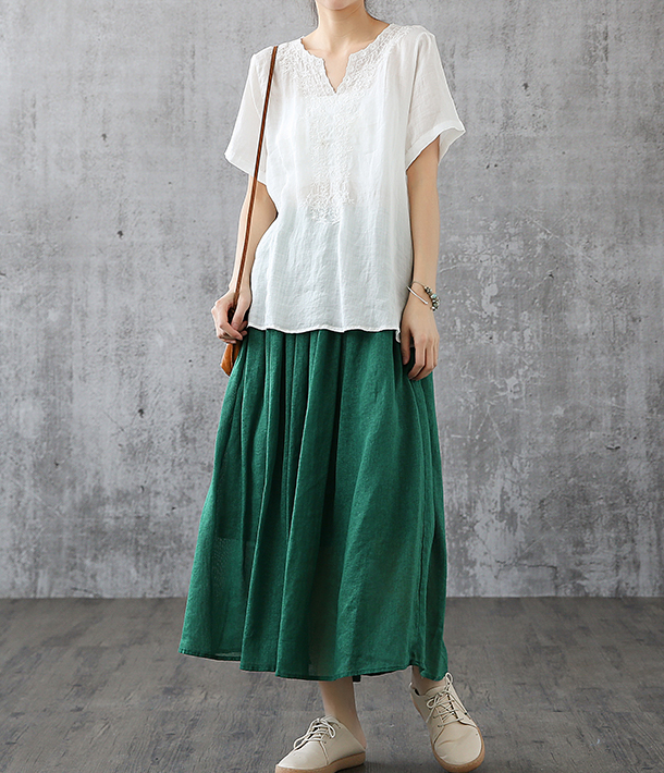 Casual Cotton Linen loose fitting Women's Skirts DZA200841 VPPBUY shop