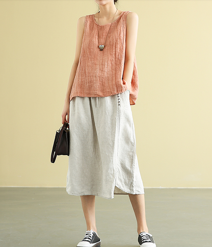 Casual linen loose fitting Women's Skirts  DZA2005107 VPPBUY shop