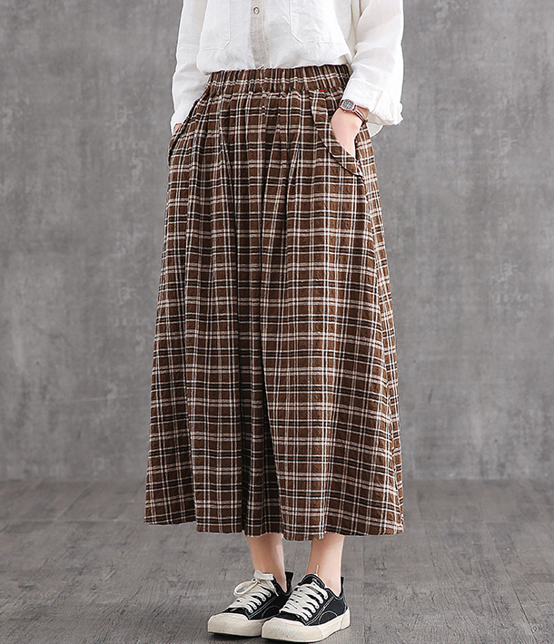 Casual Cotton Linen loose fitting Women's Skirts DZA2007128 VPPBUY shop