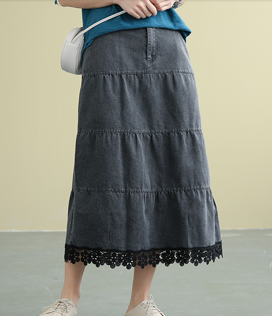 Denim Casual Cotton loose fitting Women's Skirts DZA2007183 VPPBUY shop