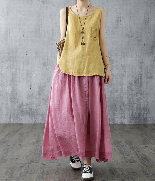 Casual Cotton linen loose fitting Women's Skirts  DZA2005103 VPPBUY shop