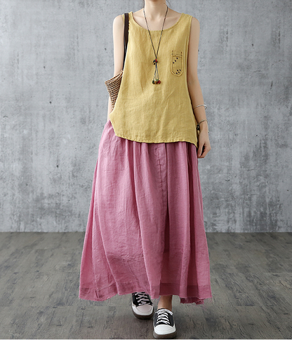 Casual Cotton linen loose fitting Women's Skirts  DZA2005103 VPPBUY shop