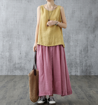 Casual Cotton Linen loose fitting Women's Skirts DZA2007301 VPPBUY shop