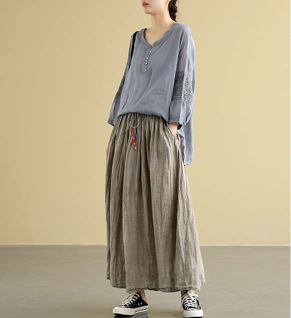 Casual linen loose fitting Women's Skirts  DZA2005106 VPPBUY shop