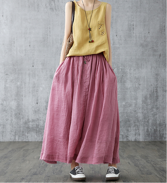 Casual Cotton linen loose fitting Women's Skirts  DZA2005103 VPPBUY shop