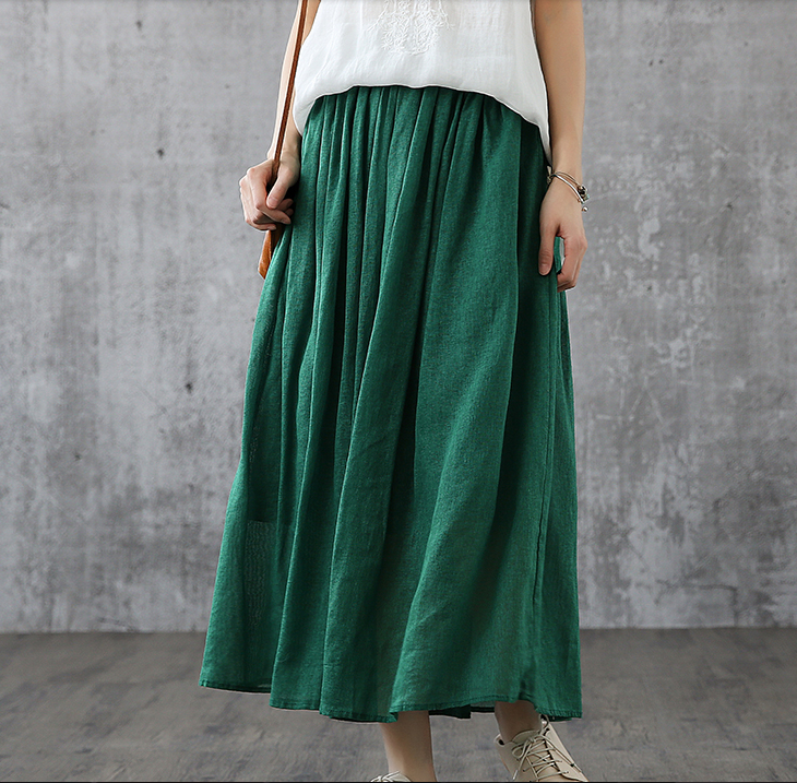 Casual Cotton Linen loose fitting Women's Skirts DZA200841 VPPBUY shop