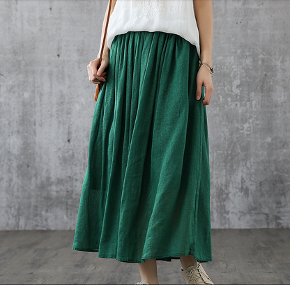 Casual Cotton Linen loose fitting Women's Skirts DZA200841 VPPBUY shop