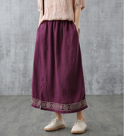 Casual Linen loose fitting Women's Skirts DZA200845 VPPBUY shop