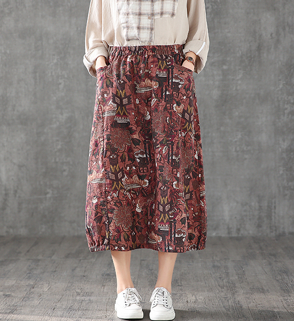 Casual Linen loose fitting Women's Skirts DZA2007127 VPPBUY shop