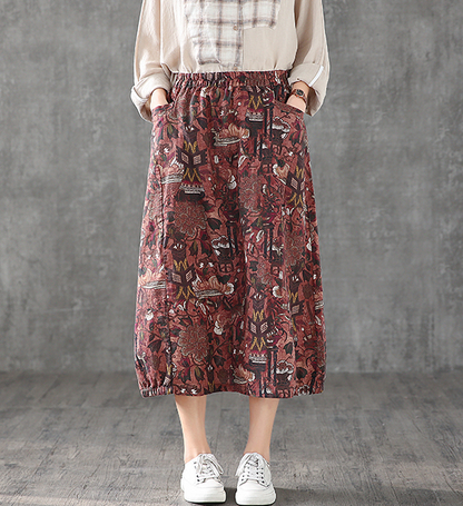 Casual Linen loose fitting Women's Skirts DZA2007127 VPPBUY shop