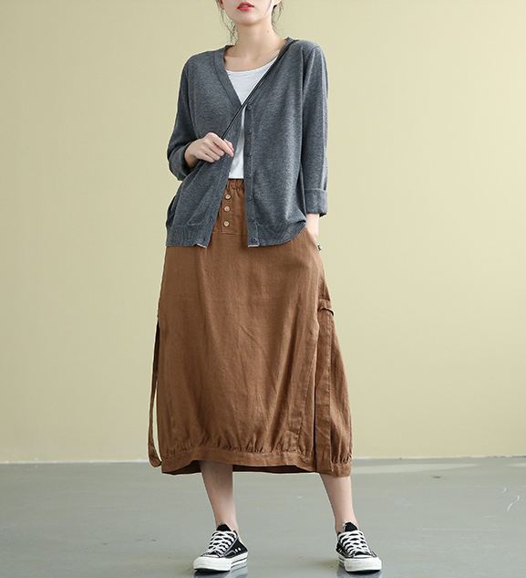 Casual Linen loose fitting Women's Skirts DZA2007192 VPPBUY shop