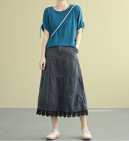 Denim Casual Cotton loose fitting Women's Skirts DZA2007183 VPPBUY shop