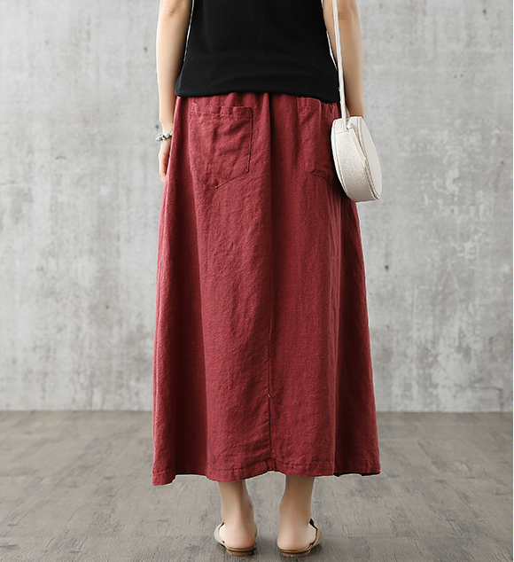 Casual Cotton Linen loose fitting Women's Skirts DZA200842 VPPBUY shop